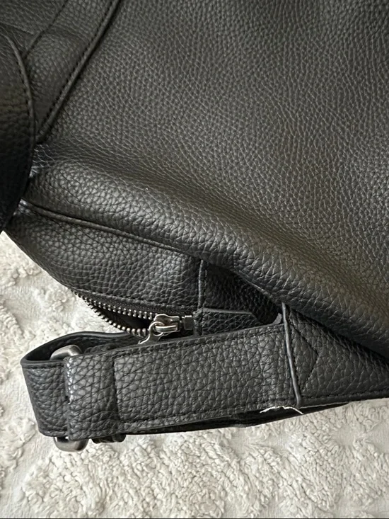 Black faux leather GUESS Backpack with Rainbow Question Mark Graphic - Picture 10 of 10